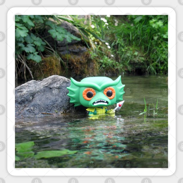 n3rdp8rn 35 -  toy photography – masters – creature from the lagoon Sticker by LiveForever